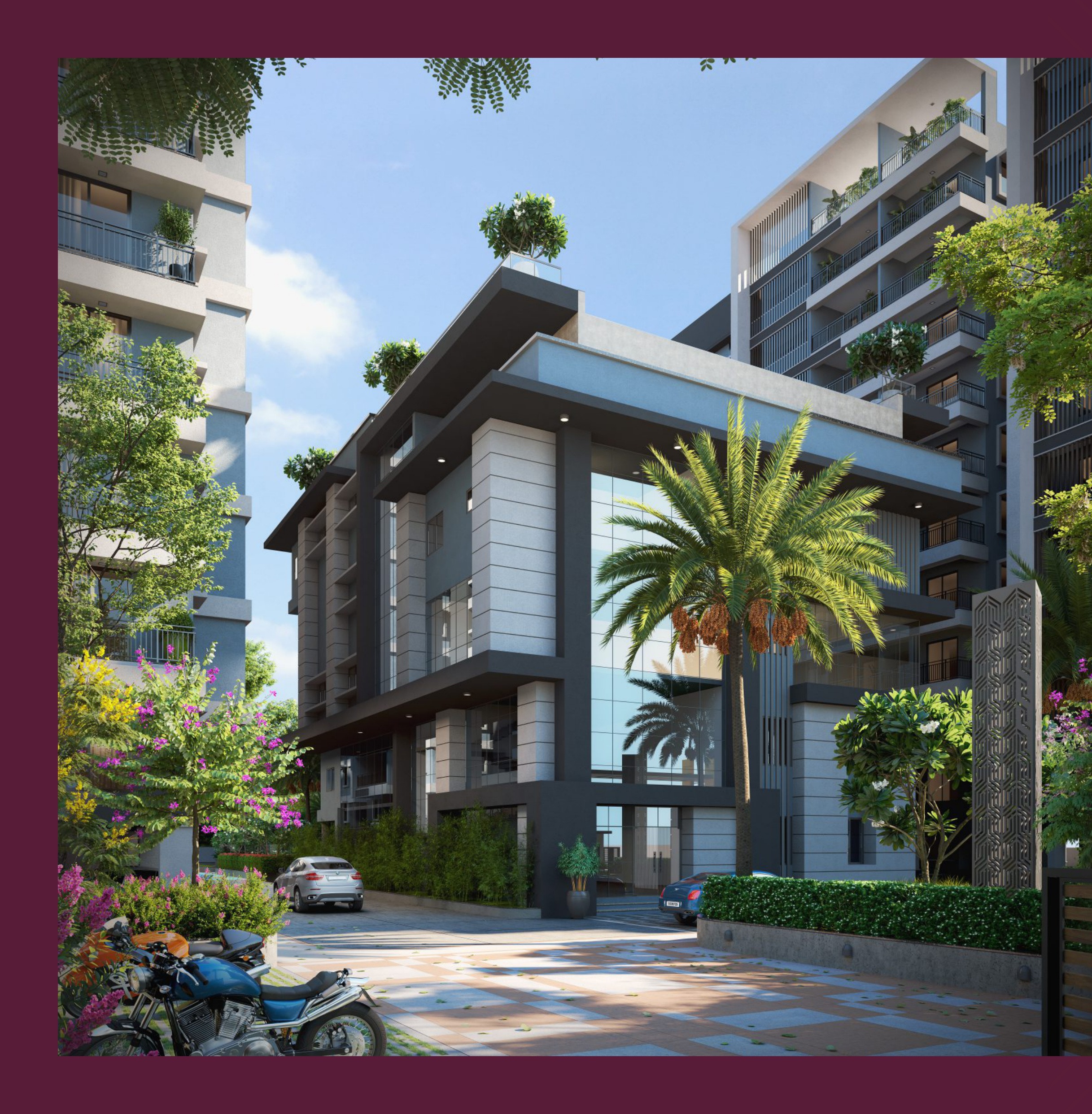 Modern 4-Level Clubhouse Architecture