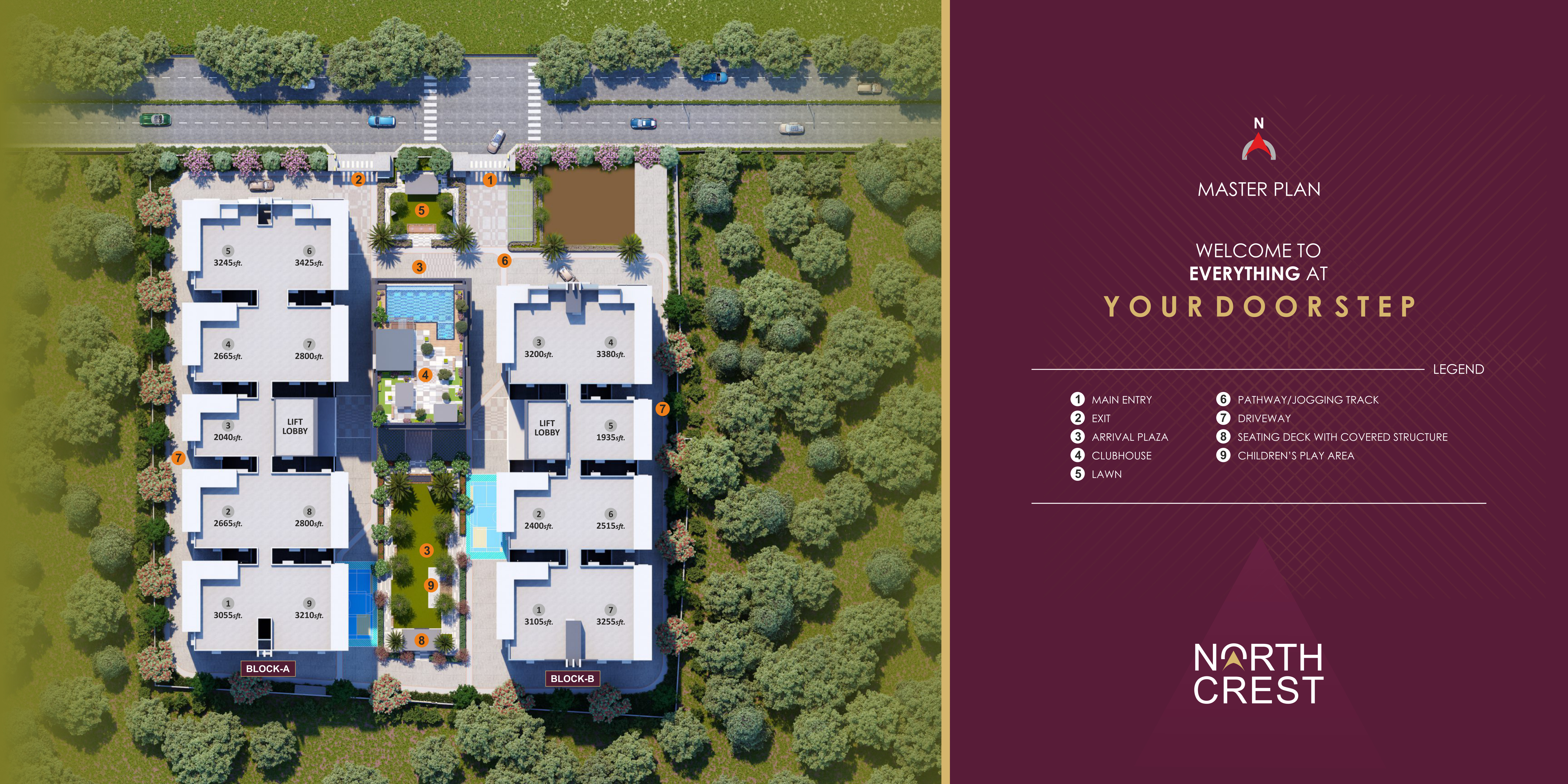 North Crest Master Plan 2D 3D Top View